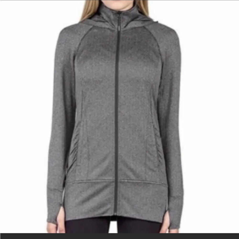 Mondetta Women’s XXL lightweight and loose grey hooded sweatshirt w thumb holes